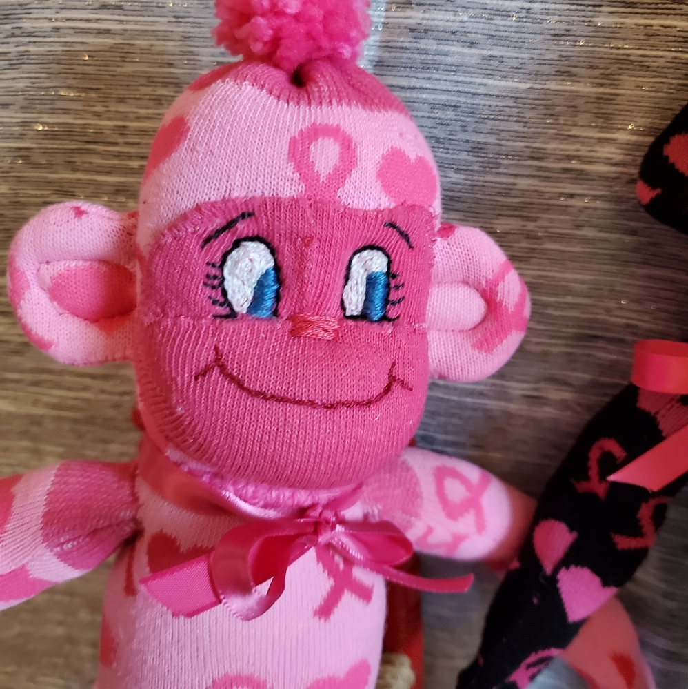 Pink Ribbon Sock Monkey - Pinky